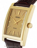 Seiko Solar Mens Watch - Gold-Tone Rectangular Dial - Brown Leather Strap - SUP896A_e612cdbd-1f8b-42a8-91a0-660caae94408