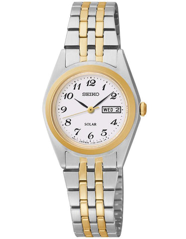 Seiko Solar Ladies Two-Tone Watch - White Dial with Day/Date Display - 25mm Case - SUT116_7a682d1f-de02-48b4-8946-3080246bcecd