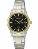 Seiko Solar Ladies Sporty Dress Watch - Two-Tone - Black Dial - Day/Date - SUT166_a1979808-6530-41a8-8b88-b716e95137a8