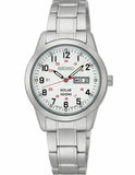 Seiko Solar Ladies Railroad Style Sporty Dress Watch - White Dial - Stainless - SUT167_94fb0788-1184-4886-957e-2464b4f77ad9