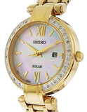 Seiko Tressia Solar Diamond Ladies Watch - Gold-Tone - Mother of Pearl - Date - SUT182A_b83bc825-dd61-4f18-abdb-3be4a1316045