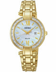 Seiko Tressia Solar Diamond Ladies Watch - Gold-Tone - Mother of Pearl - Date - SUT182_d6153158-f558-4abf-aa4b-ea9bf2c7f76e