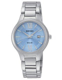 Seiko Solar Ladies Dress Watch - Stainless - Blue Dial - Date - SUT209