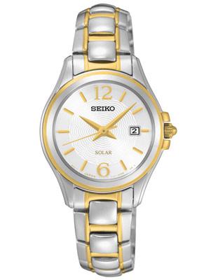 Seiko Ladies Core Series Solar Watch - Two Tone Stainless Steel Case - Date - SUT250_a429b15c-6bf1-4cd1-ae1b-9ec256428c7d