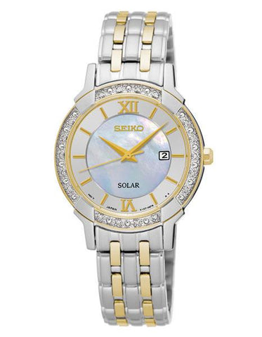 Seiko Womens Solar Classic Diamond Dress Watch - Two-Tone - Mother of Pearl - SUT278_c9797d47-5bdb-4109-a044-f2e5f22da56a