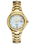 Seiko Solar Ladies 10 Diamond Coutura - Mother of Pearl Dial - Gold-Tone - Date - SUT310