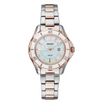 Seiko Solar Ladies Diamond Watch - Mother of Pear Dial - Rose Gold-Tone Accent - SUT340_76f952a5-d7ef-41c8-8bdc-70219a79fa69