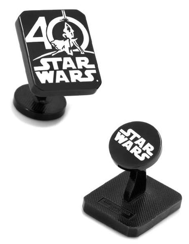 Star Wars 40th Anniversary Cufflinks - Black Plated - Enamel - SW-40-BK_53fa210a-7169-4eaf-aeea-186b6b2727ff