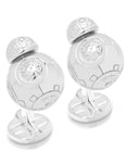 Star Wars BB8 3D Droid Cufflinks - Sterling Silver - Fixed Logo Back - SW-BB8-S925A