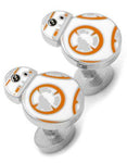 Star Wars BB8 Droid Cufflinks - Silver Tone - Polished Enamel - Fixed Back - SW-BB8-SLA_8282057c-f238-4318-b3d0-cdca5e4c8805