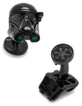 Star Wars 3D Death Trooper Cufflinks - Black Plated Metal - SW-DTH-3D