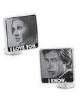 Star Wars Princess Leia & Han Solo; I Love You. I Know. Cufflinks - Silver Tone - SW-ILYIK-SL_33182b8f-ae8b-4b0b-b4e9-790b15723aef