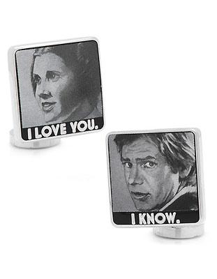 Star Wars Princess Leia & Han Solo; I Love You. I Know. Cufflinks - Silver Tone - SW-ILYIK-SL_33182b8f-ae8b-4b0b-b4e9-790b15723aef