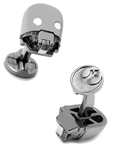 Star Wars 3D K-2SO Cufflinks - Gunmetal With Enamel - SW-K2S0-3D