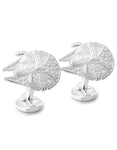 Star Wars Millennium Falcon 3D Cufflinks - Sterling Silver - Logo Swivel Closure - SW-MF7-S925A