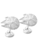 Star Wars Millennium Falcon 3D Cufflinks - Sterling Silver - Logo Swivel Closure - SW-MF7-S925A