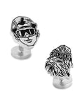 Star Wars Rebel Duo Cufflinks- Han Solo & Chewbacca- Stainless Steel & Enamel - SW-RDUO-SL