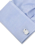 Star Wars Stormtrooper Helmet 3D Cufflinks - Sterling Silver - Logo Back Closure - SW-STH7-S925A