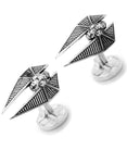 Star Wars 3D TIE Striker Cufflinks - Silver-Tone - SW-TIES-3DA