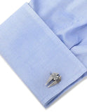 Star Wars 3D TIE Striker Cufflinks - Silver-Tone - SW-TIES-3DB