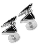Star Wars TIE Striker Cufflinks - Silver Tone & Black Enamel - SW-TIES-SLA