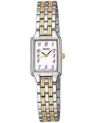 Seiko Ladies Stainless & Gold-Tone Watch - Full Numeral Dial - Rectangular - SXGL61_5276b3e2-46ce-4ef3-a0c2-07c1d3edaf11