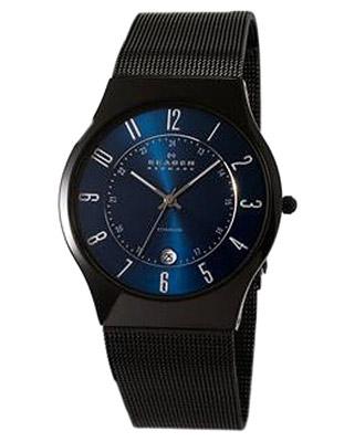 Skagen Mens Black Titanium Case and Adjustable Mesh Bracelet - Blue Dial - 37mm - T233XLTMN_e49cb1d5-8e14-4cbd-bf14-a08ef007811f