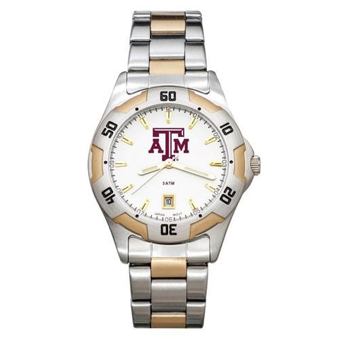 Texas A&M University All-Pro Mens Watch - Gold and Silver Tone - Bracelet - TAM153_30803224-ad89-4f8f-a945-5b58f18a63ce