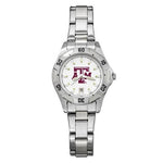 Texas A&M University All-Pro Womens Watch - Chrome Plated - Bracelet - TAM164_175c9564-b445-4e60-8806-b60750d7d0f2