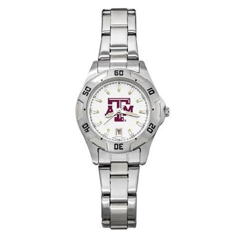 Texas A&M University All-Pro Womens Watch - Chrome Plated - Bracelet - TAM164_175c9564-b445-4e60-8806-b60750d7d0f2