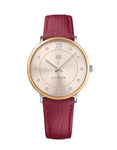 Tommy Hilfiger Womens Sloan Dress Watch - Gold-Tone - Red Leather Strap - TH-1781810