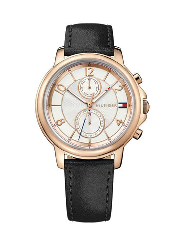 Tommy Hilfiger Womens Claudia Dress Watch -Rose Gold-Tone - Black Leather Strap - TH-1781817_ce9b7807-65a6-462e-bf95-b7395e9723c3