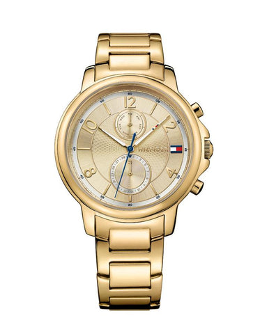 Tommy Hilfiger Womens Claudia Dress Watch - Gold-Tone- Bracelet - Day/Date - TH-1781821