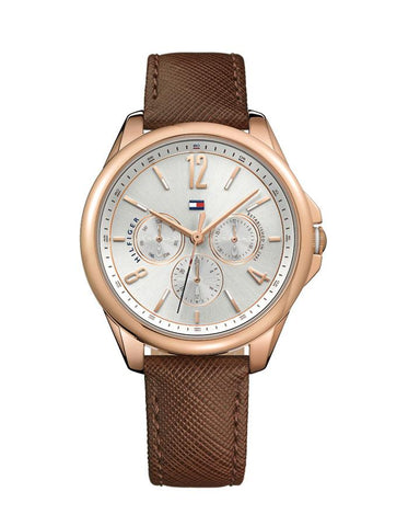 Tommy Hilfiger Womens Savannah Dress Watch - Rose Gold Tone - Brown Leather - TH-1781823