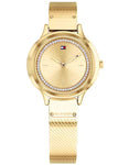 Tommy Hilfiger Womens Olivia Watch - Gold-Tone - Crystals - Bangle Bracelet - TH-1781910