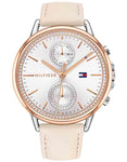 Tommy Hilfiger Womens Carly Watch - Stainless & Rose Gold - Crystals - Leather - TH-1781913