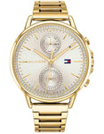 Tommy Hilfiger Womens Carly Watch - Gold-Tone - Crystals - Gold-Tone Bracelet - TH-1781916