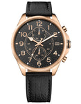 Tommy Hilfiger Mens Watch - Black Dial & Strap - Rose Gold-Tone Case - Day/Date - TH-1791273_cb24db16-669e-47d3-b501-29ce2c47b0b6