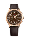 Tommy Hilfiger Mens Emerson Water - Rose Gold-tone - Brown Leather Strap - Date - TH-1791387