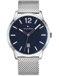 Tommy Hilfiger Mens Dustin Watch - Stainless Steel - Navy Dial - Date - Mesh - TH-1791500