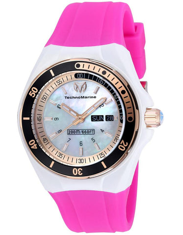 TechnoMarine Sea Manta Lady - White & Hot Pink - Rose-Tone - Mother of Pearl - TM-115120_6c4a2c80-af6a-4b17-a49e-067fde971681