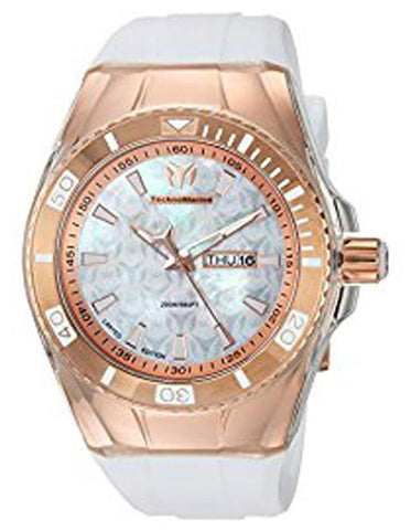 TechnoMarine Cruise Men - Gold-Tone - Silver Logo Dial - White Strap - TM-115373_c73ae07e-85d6-4c6a-8a59-6fd284d0cce1