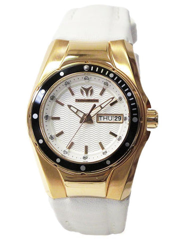 TechnoMarine Cruise Select Lady - Gold-Tone - White Dial -  White Leather Strap - TM-115391_b1bdee54-dc41-4511-ba9f-5f8156bcb2e7