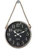 Uttermost Bartram Hanging Wall Clock - Distressed Black Dial - Rope Accent - UM-06428