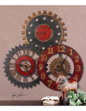 Uttermost Rusty Movements Large Wall Clock - Collage - Rustic Colors - UM-06762A