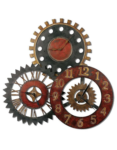 Uttermost Rusty Movements Large Wall Clock - Collage - Rustic Colors - UM-06762