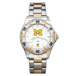 University of Michigan All-Pro Mens Watch - Gold and Silver Tone - Bracelet - UM153_9617cc20-e394-4585-85b6-deb1d3948ee4