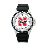 University of Nebraska Mens Option Watch - Rubber Strap - Color Logo - UNE135_33da976d-dea4-42f0-89b0-b46d481241ee