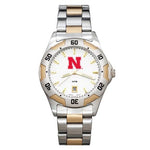 University of Nebraska All Pro Mens Watch - Gold and Silver Tone - Bracelet - UNE253_148e7d98-5927-41b0-964a-3c5dd579129f