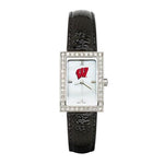 University of Wisconsin Womens Allure Watch - Crystal Bezel - Leather Strap - UWI133_ae1555e3-c58d-4ade-b1e3-f20ca4f71ac9